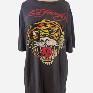 Ed-hardy Men's Black and Grey T-shirt